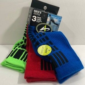 Athletech Crew Technical Sport Men's Socks Blue Red Green Black